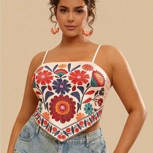 Floral Embroidered Women's Top